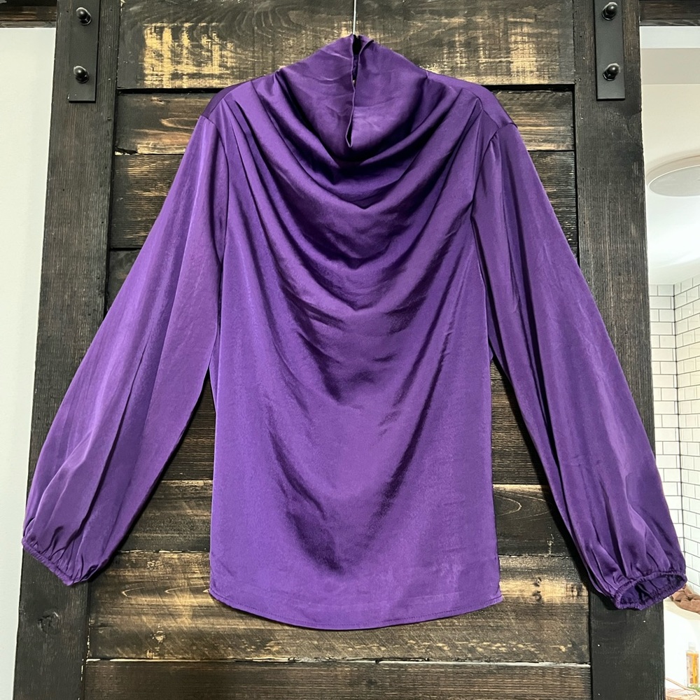 • Purple Long Sleeve Blouse •